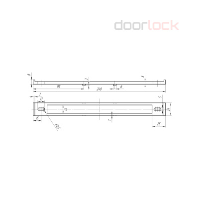 Подкладка под профильный замок с фронтальной планкой 24х240 мм, белая