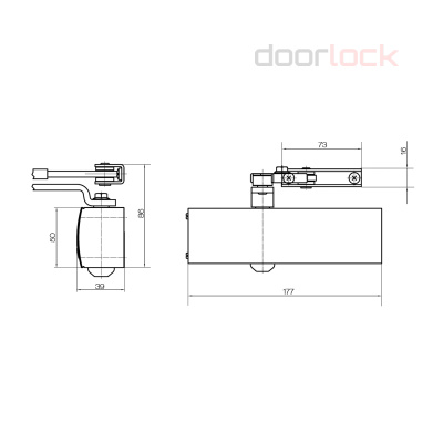 Доводчик GEZE TS1500 с тягой