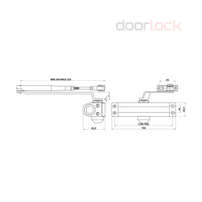 Доводчик DOORLOCK  DL70 Size 4