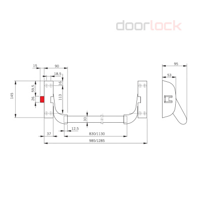 Внешняя нажимная ручка dormakaba PHT 3905