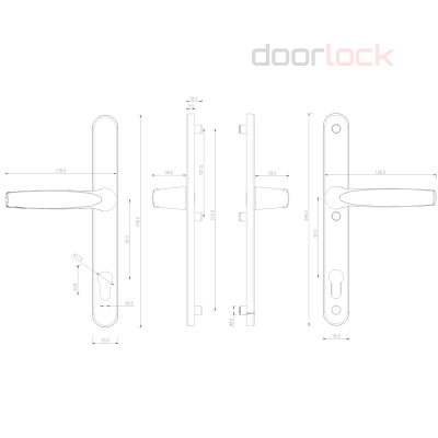 Ручка дверная dormakaba BREMEN, PZ92, чёрная RAL 9005