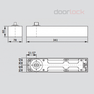 Доводчик DORMA BTS80, EN 3 без шп.